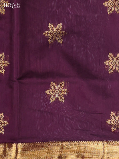 Dark  Purple -Semi silkcotton salwar unstitch
