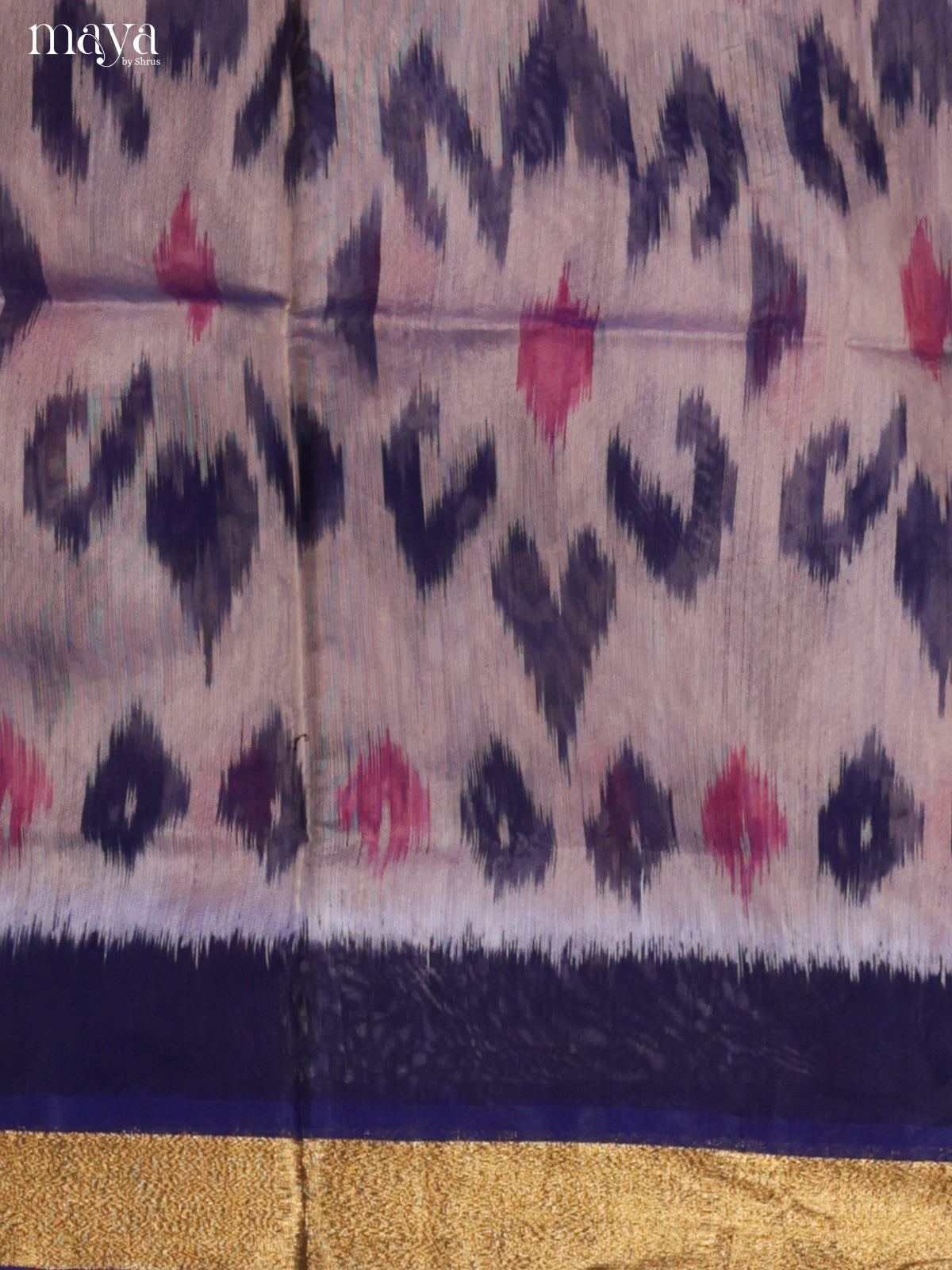 Grey & Blue-Pochampally Salwar Unstitch