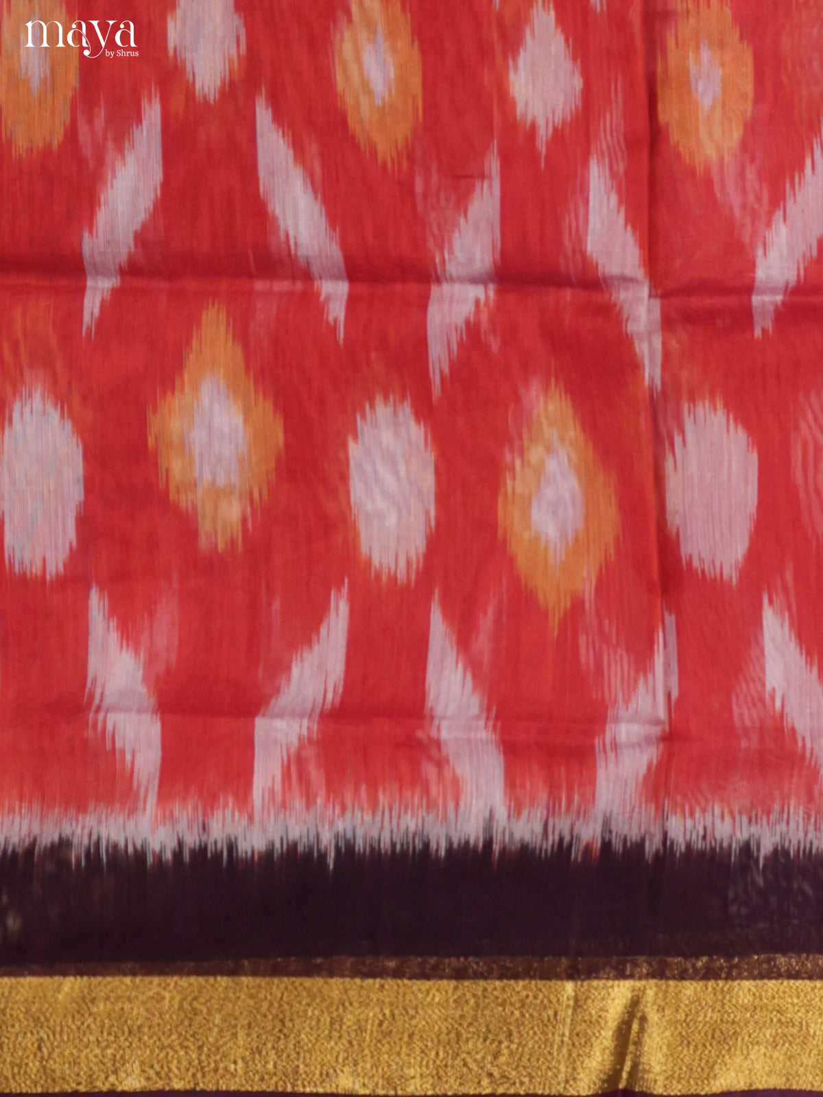Red  -Pochampally Salwar Unstitch