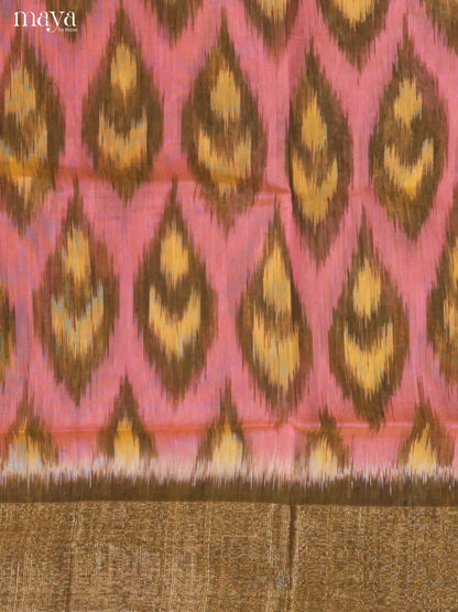 Pink & Green -Pochampally Salwar Unstitch