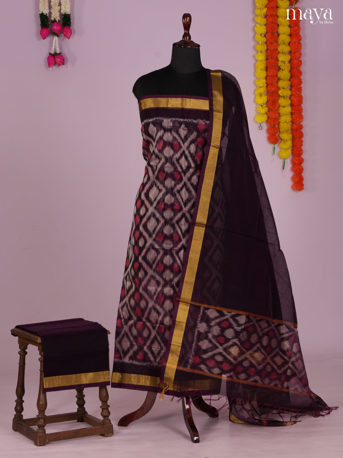 Jamun-Pochampally Salwar Unstitch
