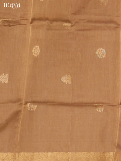 Light brown & Green-Silkcotton salwar Unstitch
