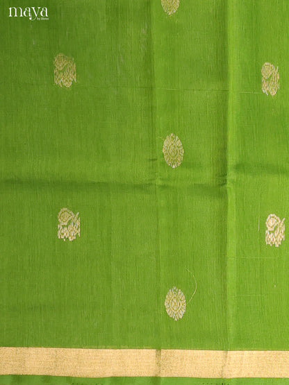 Green & Maroon-Silkcotton salwar Unstitch