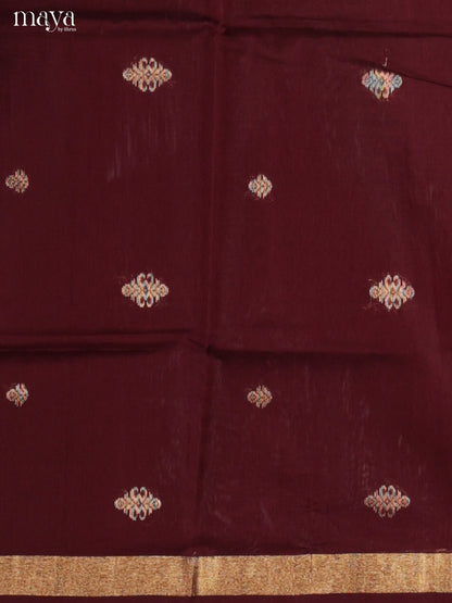 Maroon & Green-Silkcotton salwar Unstitch