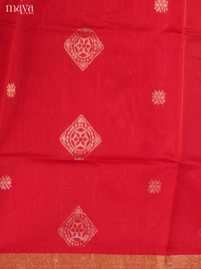 Red & Blue -Silkcotton salwar Unstitch