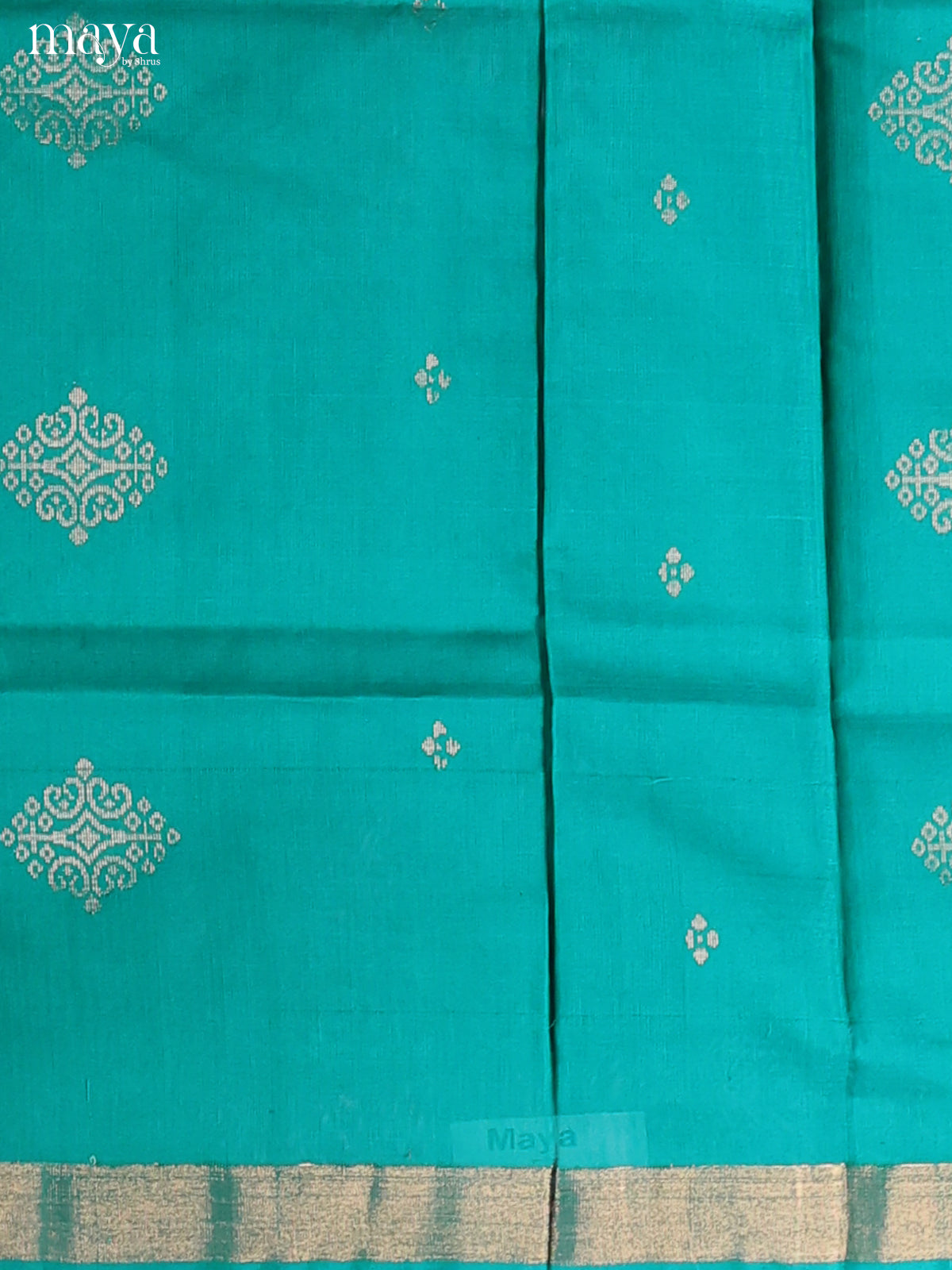 Green & Peach-Silkcotton salwar Unstitch
