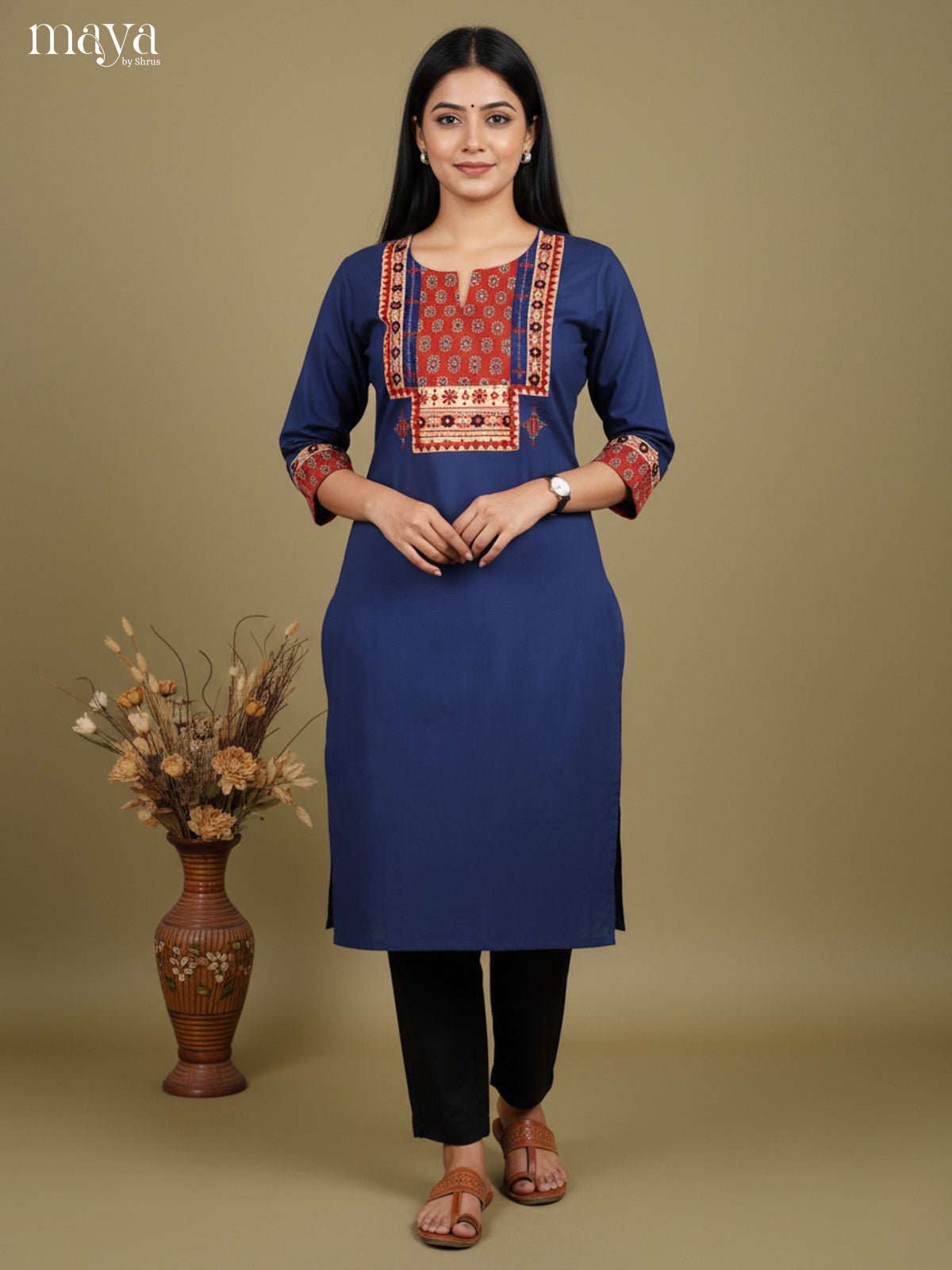 Blue & Red -Readymade Kurti