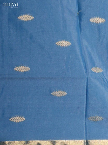 Blue & Violet-Semi silkcotton salwar unstitch