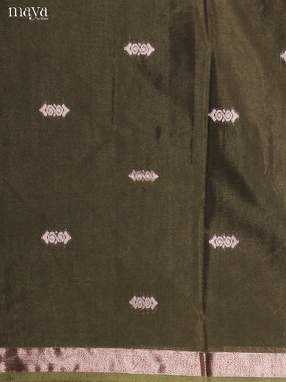 Green & Blue-Semi silkcotton salwar unstitch