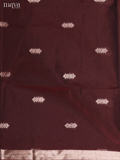 Maroon & Green-Semi silkcotton salwar unstitch