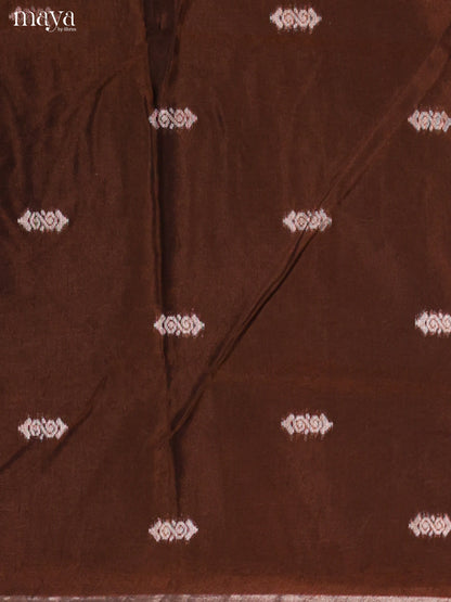 Brown & Green-Semi silkcotton salwar unstitch