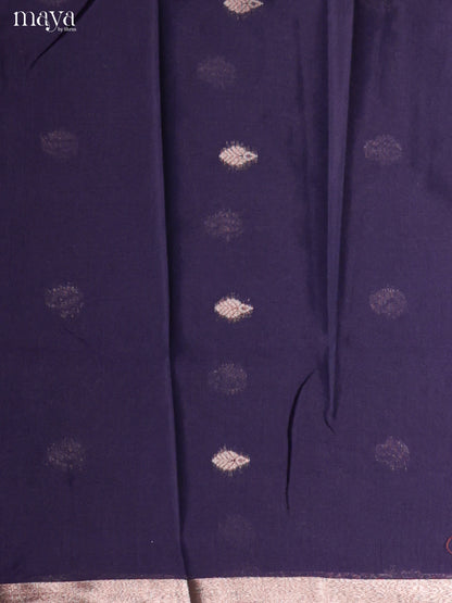 Blue & Red-Semi silkcotton salwar unstitch