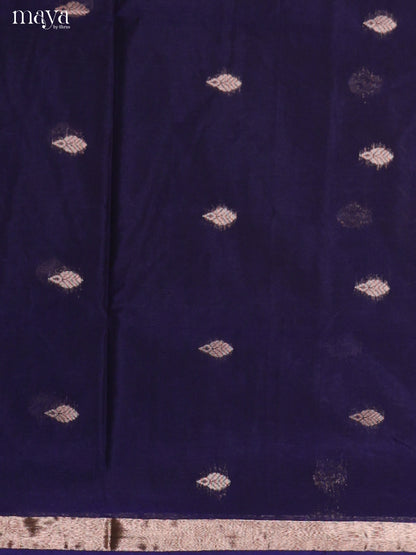 Blue & Red -Semi silkcotton salwar unstitch