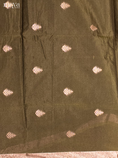mehandi & Green-Semi silkcotton salwar unstitch