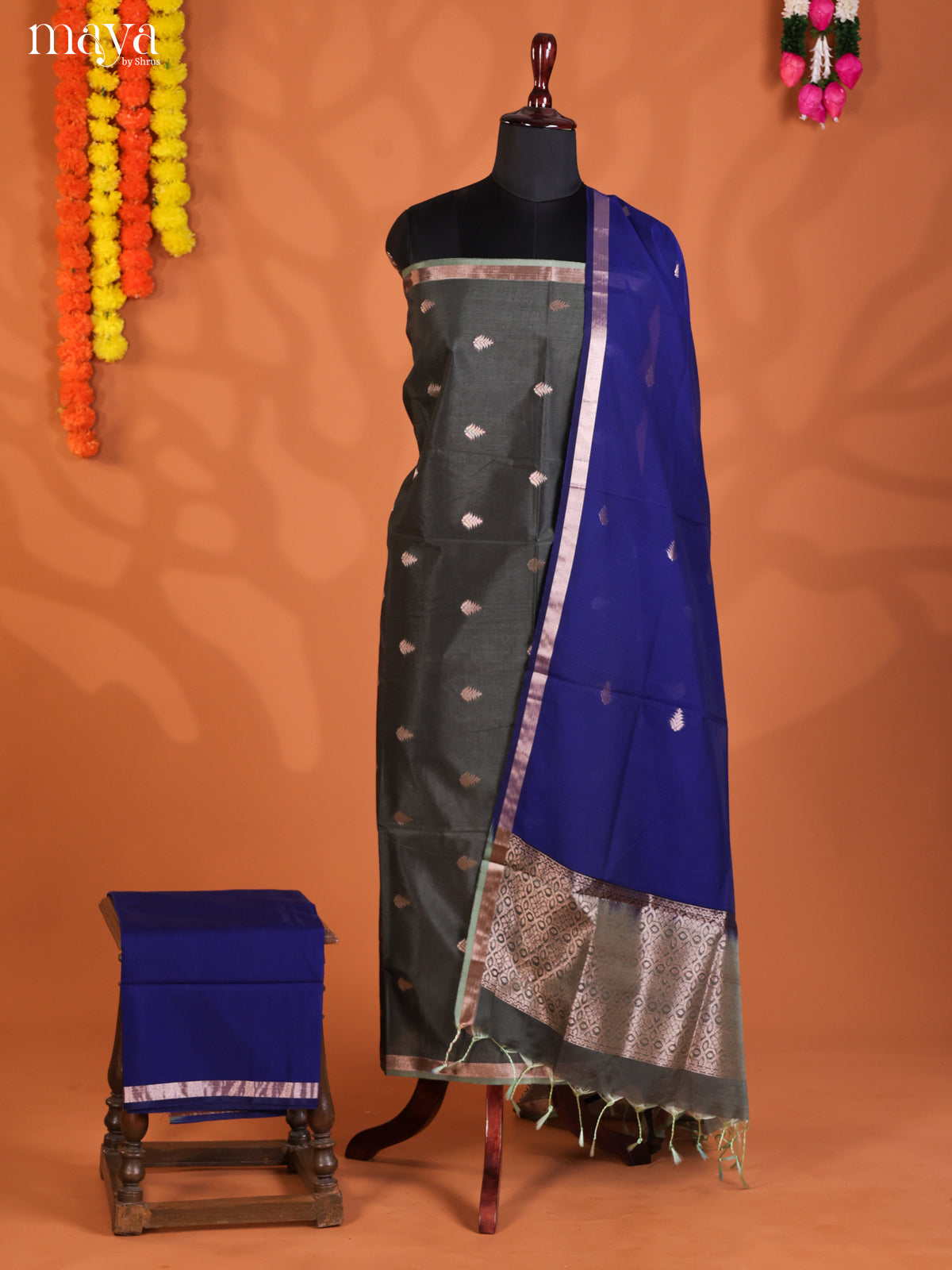 MDL20022-Semi silkcotton salwar unstitch