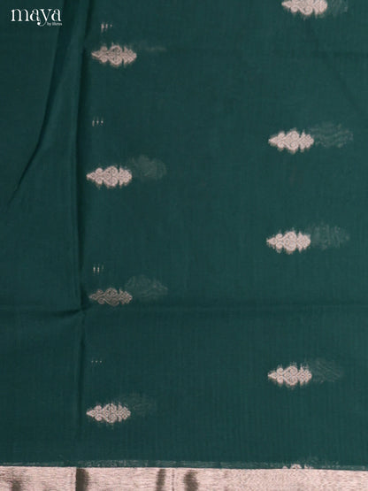 Green & Red -Semi silkcotton salwar unstitch