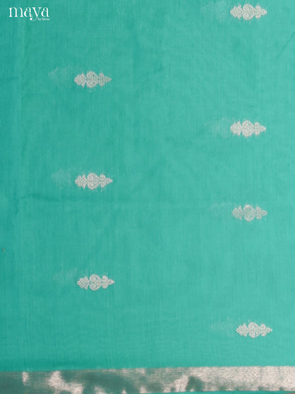 Teal Green & Blue-Semi silkcotton salwar unstitch