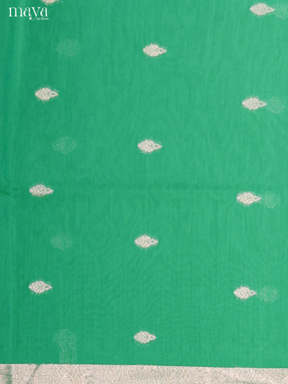 Green & Red -Semi silkcotton salwar unstitch