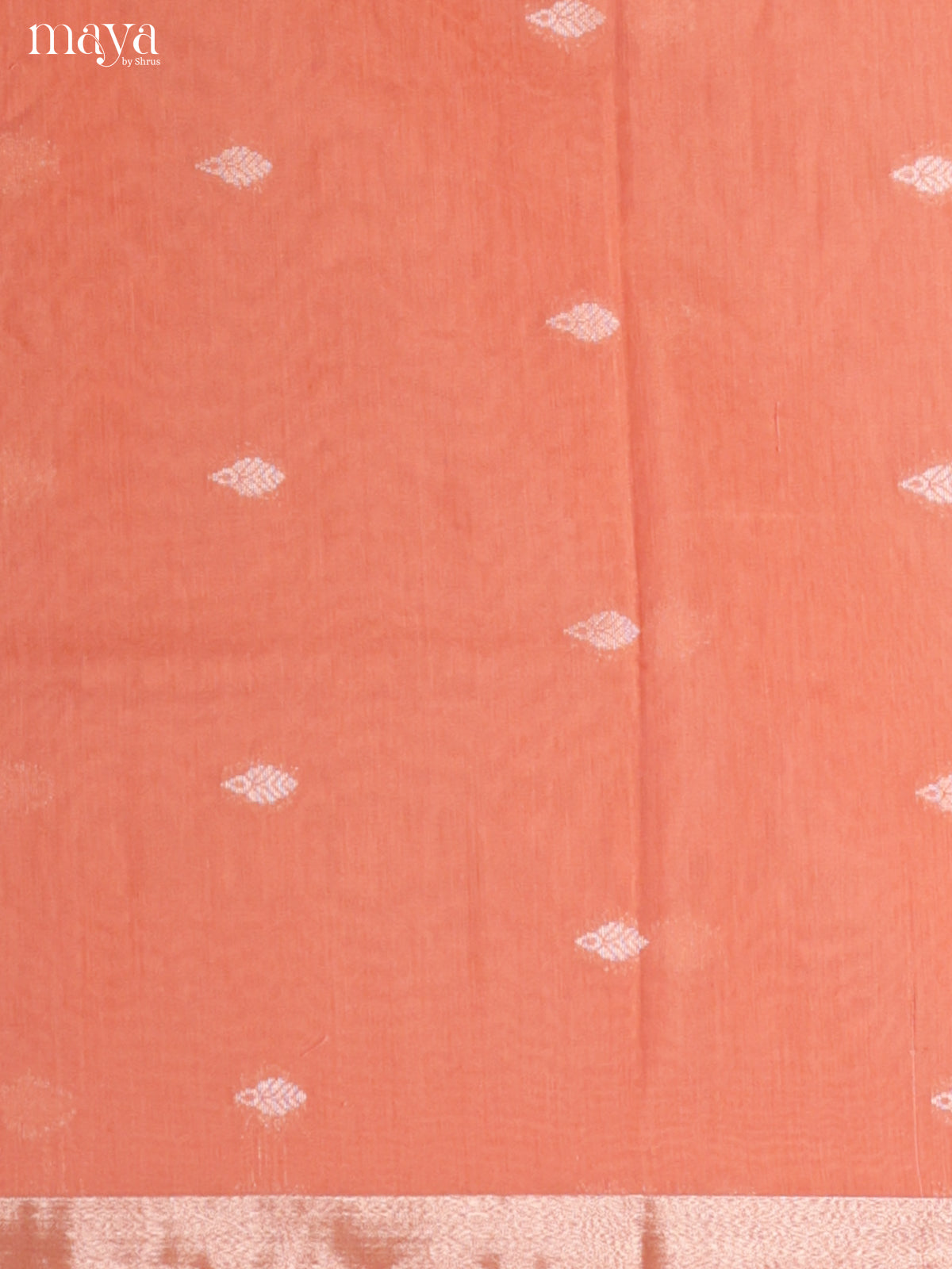 Peach & Red-Semi silkcotton salwar unstitch