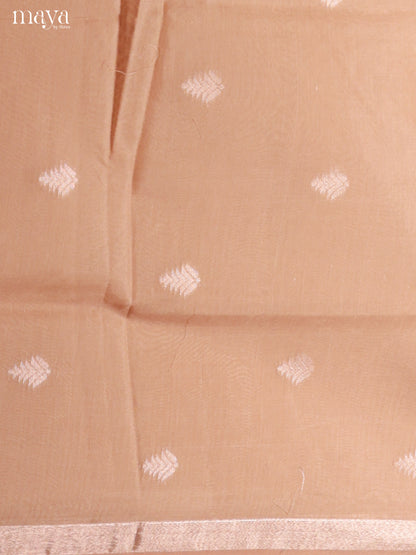 Light Brown & Red-Semi silkcotton salwar unstitch