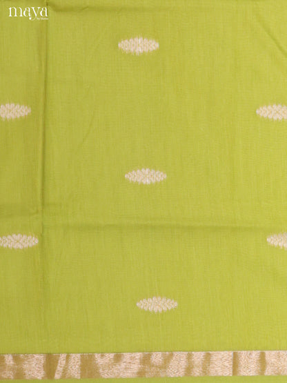 Light Green & Blue-Semi silkcotton salwar unstitch