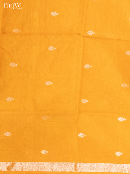 Mustard & Red-Semi silkcotton salwar unstitch