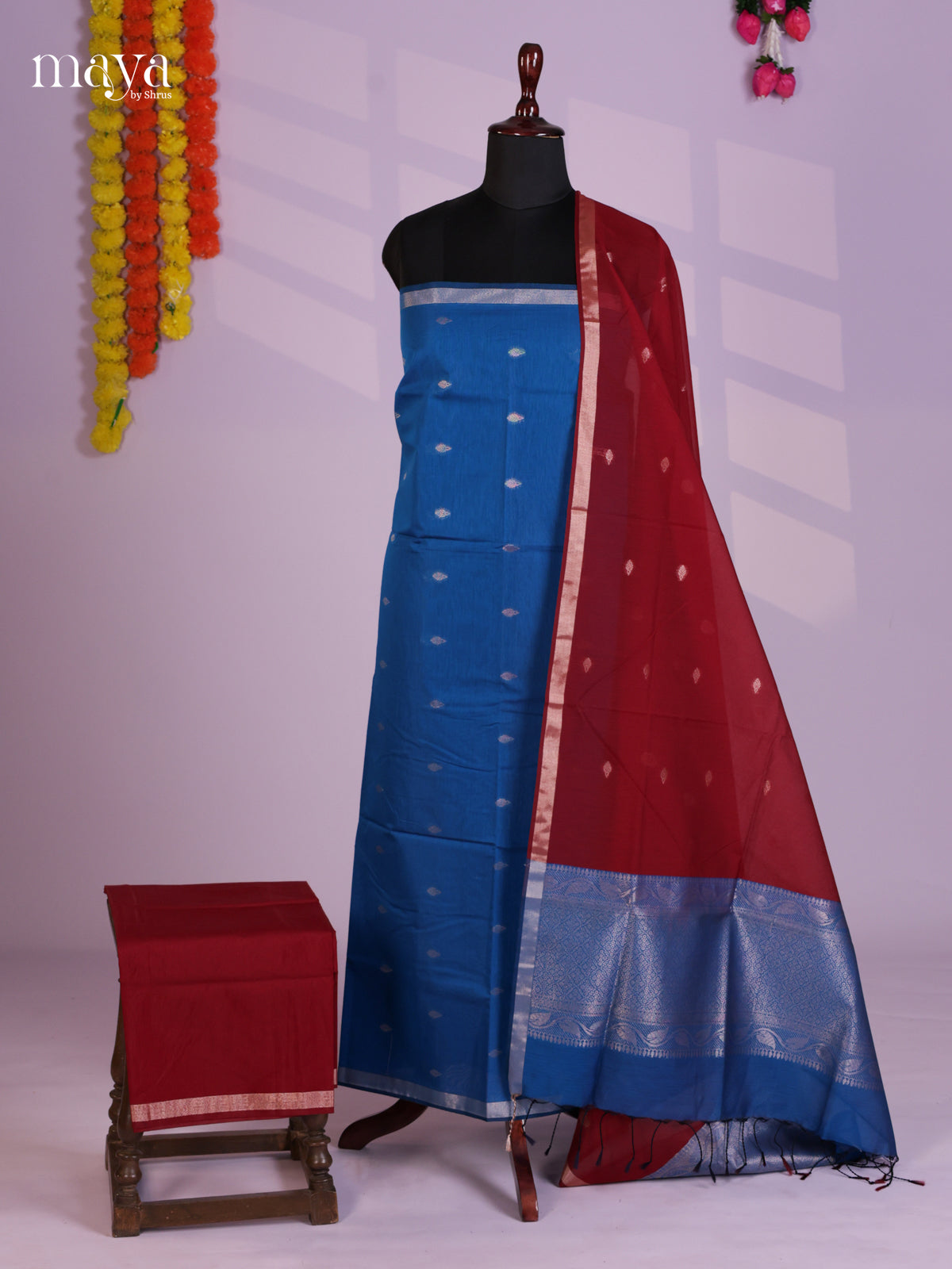 MDL20052-Semi silkcotton salwar unstitch