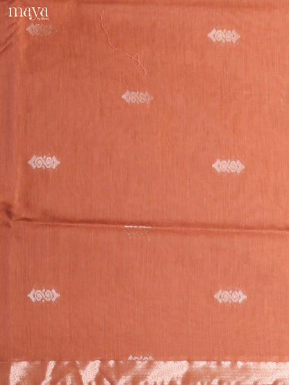 Brown & Blue-Semi silkcotton salwar unstitch