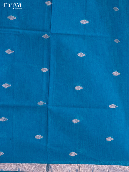 Blue & Maroon-Semi silkcotton salwar unstitch