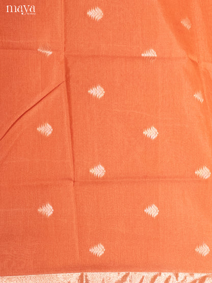 Orange & Red-Semi silkcotton salwar unstitch