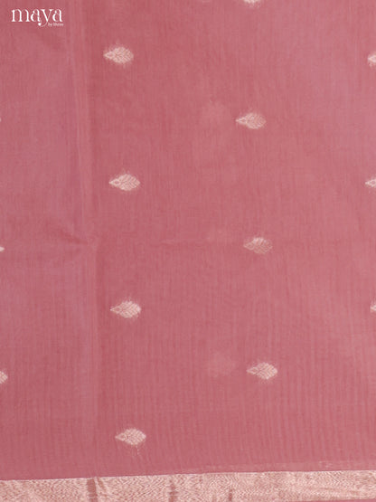 Mauve & Red-Semi silkcotton salwar unstitch