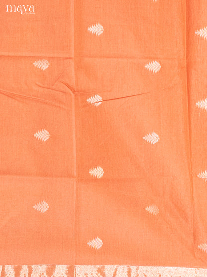 Peach & maroon-Semi silkcotton salwar unstitch