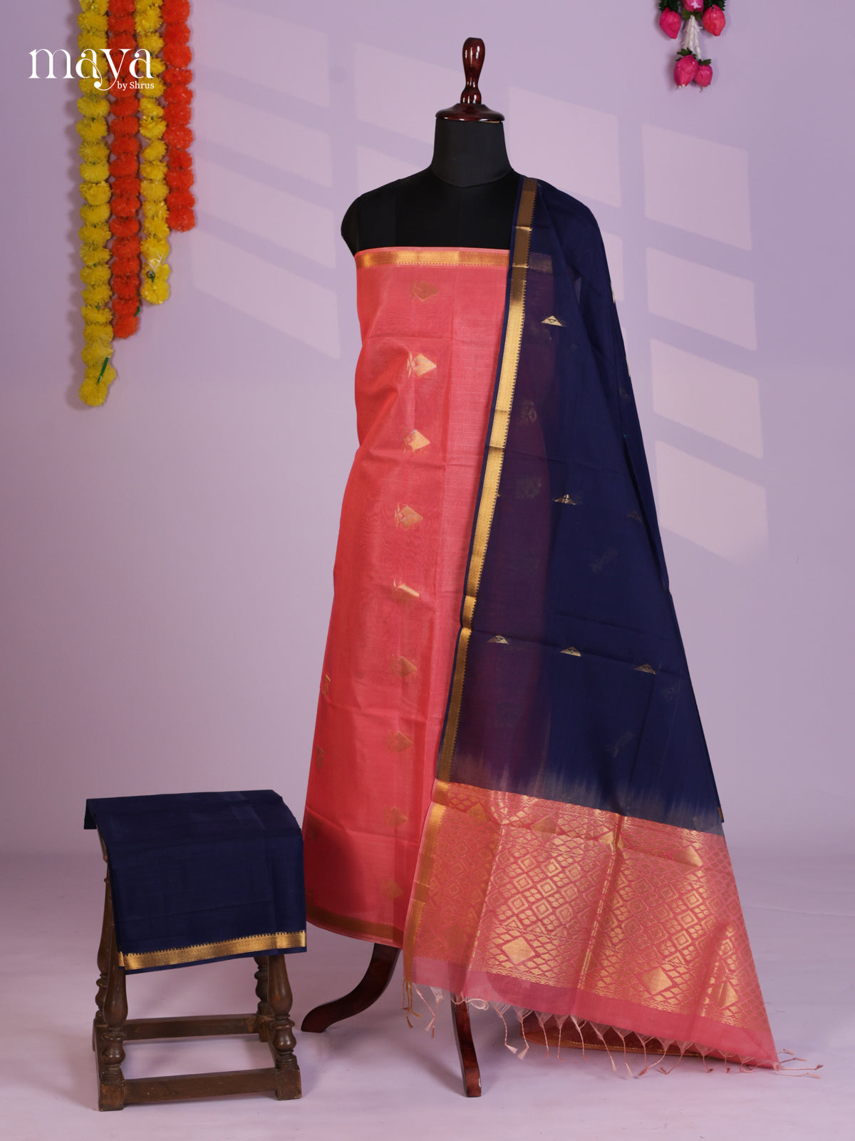 MDL20076-Semi silkcotton salwar unstitch