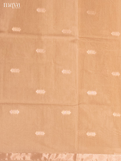 peach & Blue-Semi silkcotton salwar unstitch