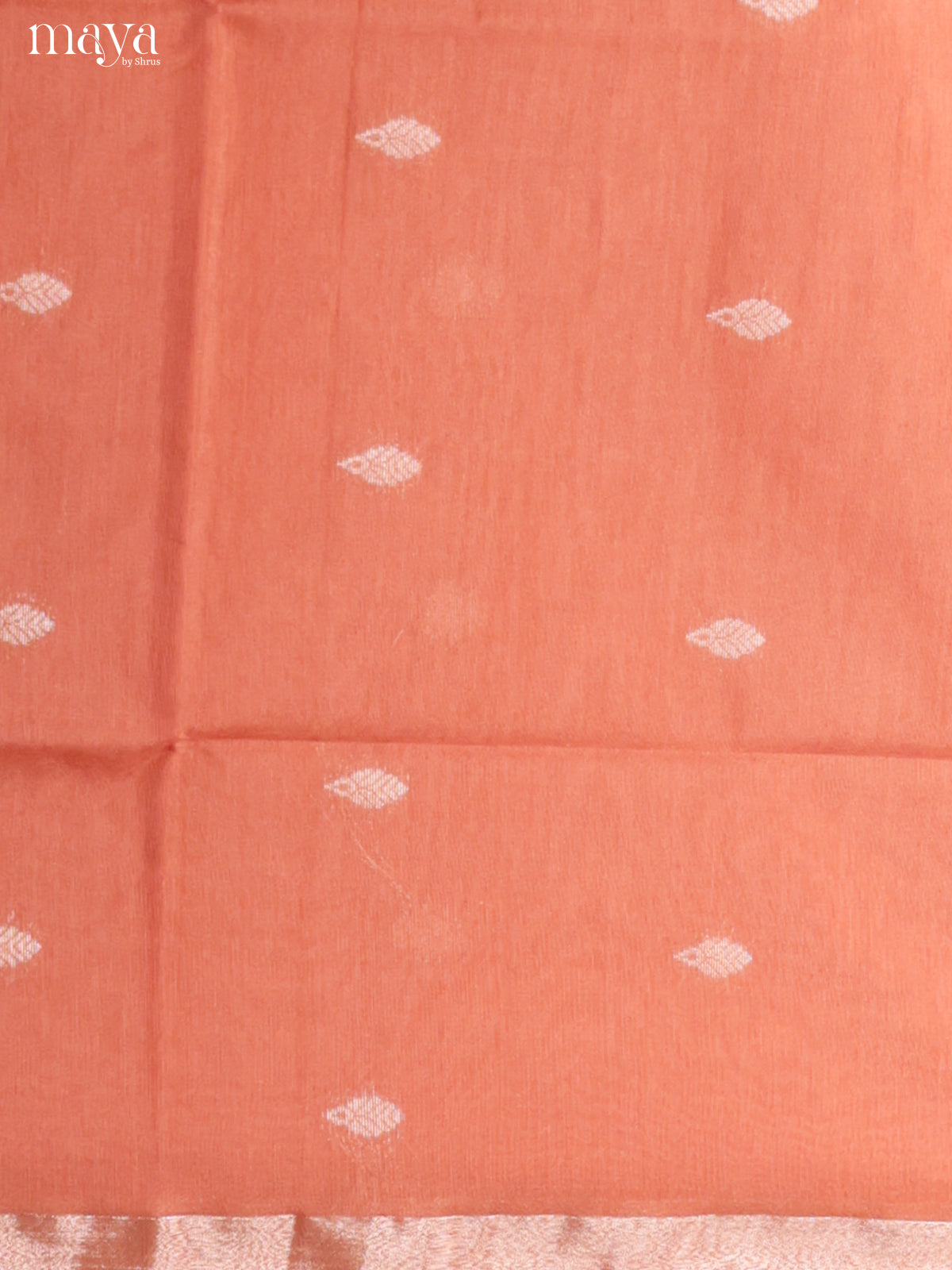 Peach & Red-Semi silkcotton salwar unstitch