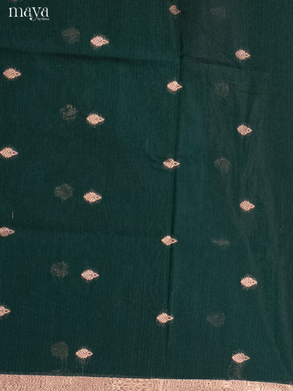 Green & Red-Semi silkcotton salwar unstitch