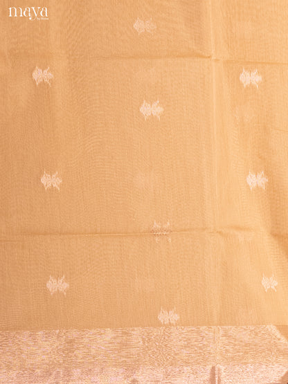 Cream & Red-Semi silkcotton salwar unstitch