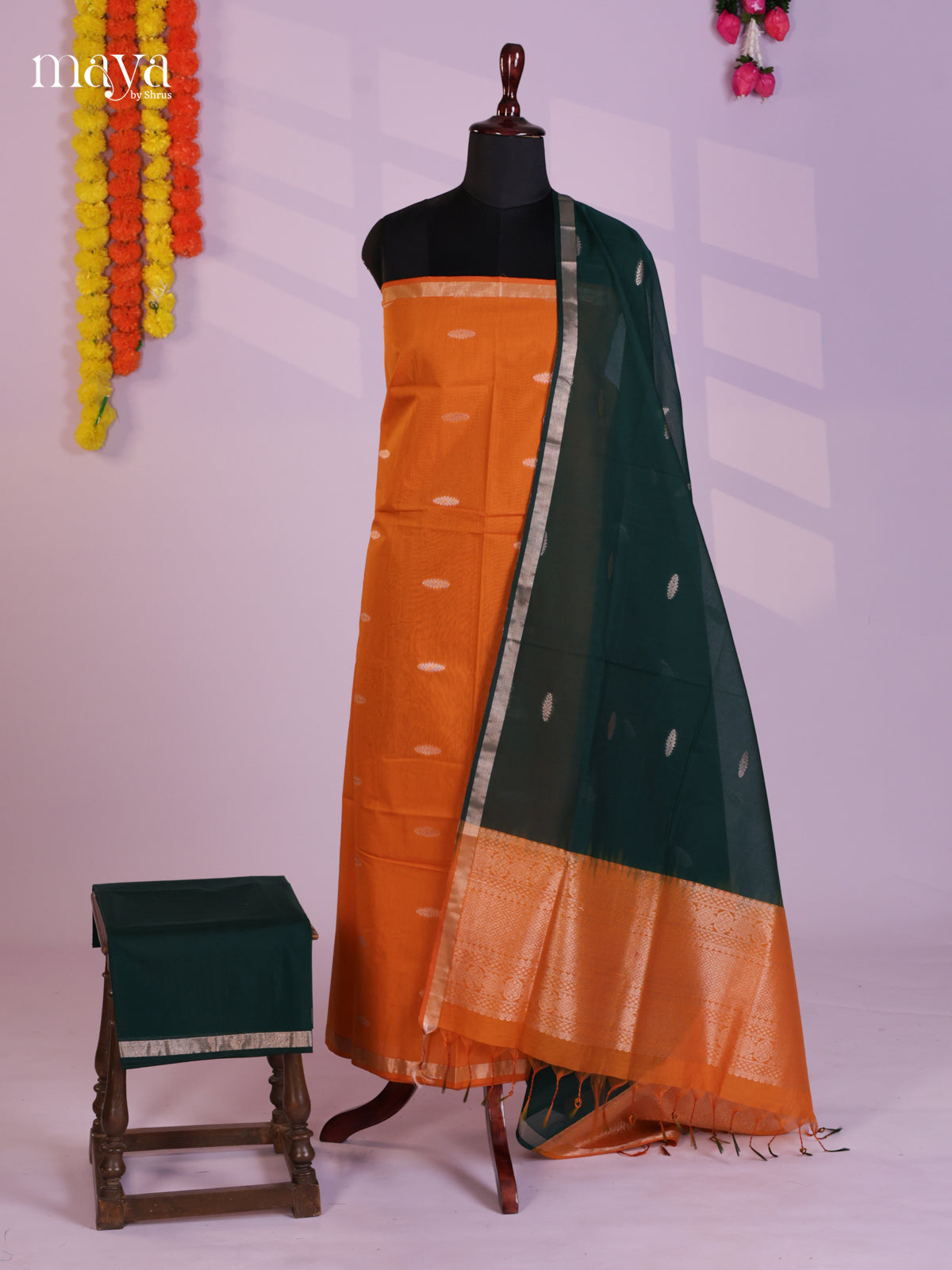 MDL20095-Semi silkcotton salwar unstitch