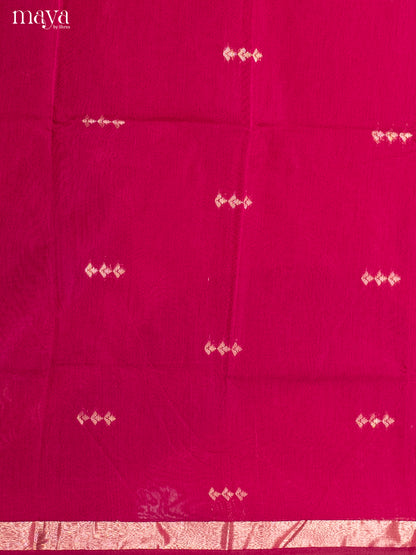 Pink & Green-Semi silkcotton salwar unstitch