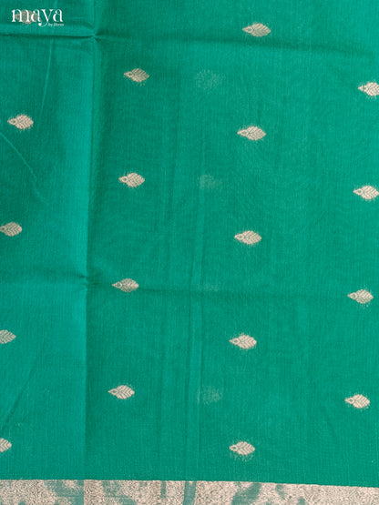 Green & Red-Semi silkcotton salwar unstitch