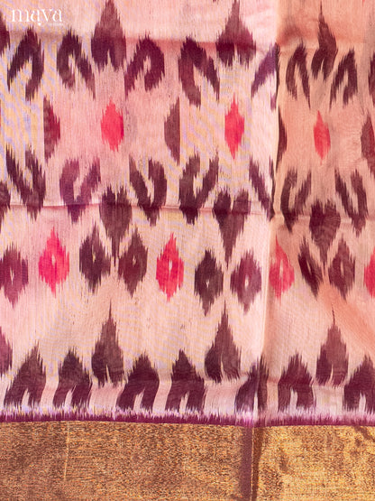 Dusty Pink & Purple-Pochampally Salwar Unstitch