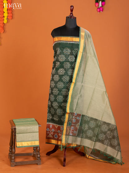 Green & Grey -Pochampally Salwar Unstitch