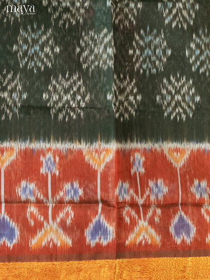 Green & Grey -Pochampally Salwar Unstitch