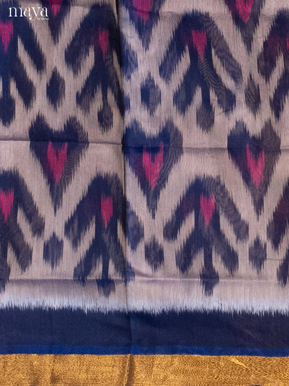 Grey & Purple -Pochampally Salwar Unstitch