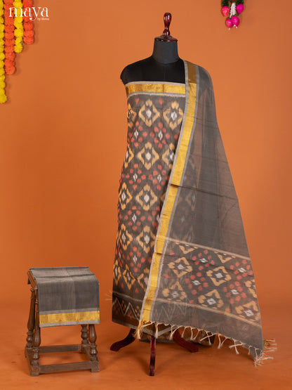 Grey -Pochampally Salwar Unstitch