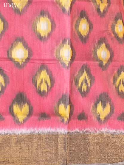 Pink & Lanvender -Pochampally Salwar Unstitch