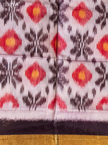 Grey & Violet-Pochampally Salwar Unstitch