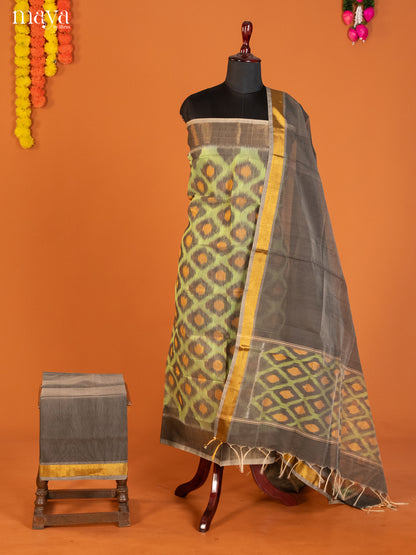 Light Green & Grey -Pochampally Salwar Unstitch