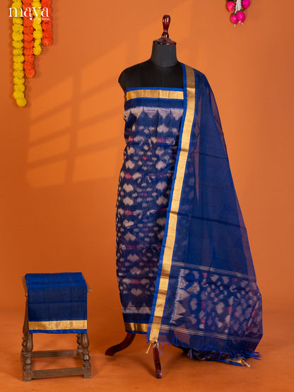Blue -Pochampally Salwar Unstitch