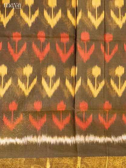 Chutney Green & Brick-Pochampally Salwar Unstitch